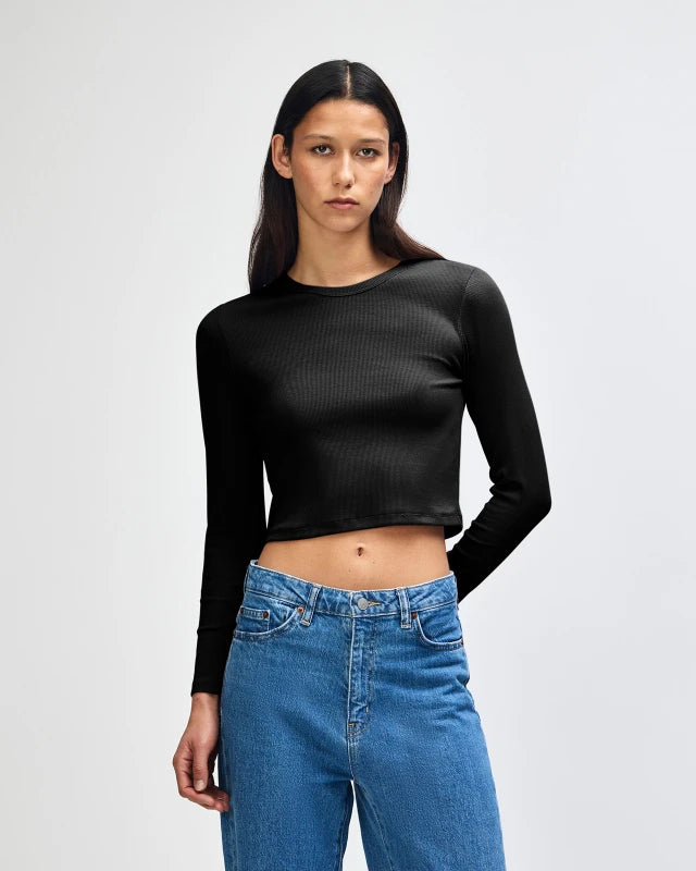 American Apparel® BR2107 Women's Long Sleeve Cropped T-Shirt product image
