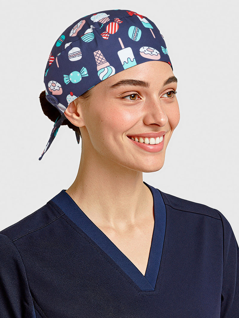 Inaura Printed Unisex Scrub Cap — model view