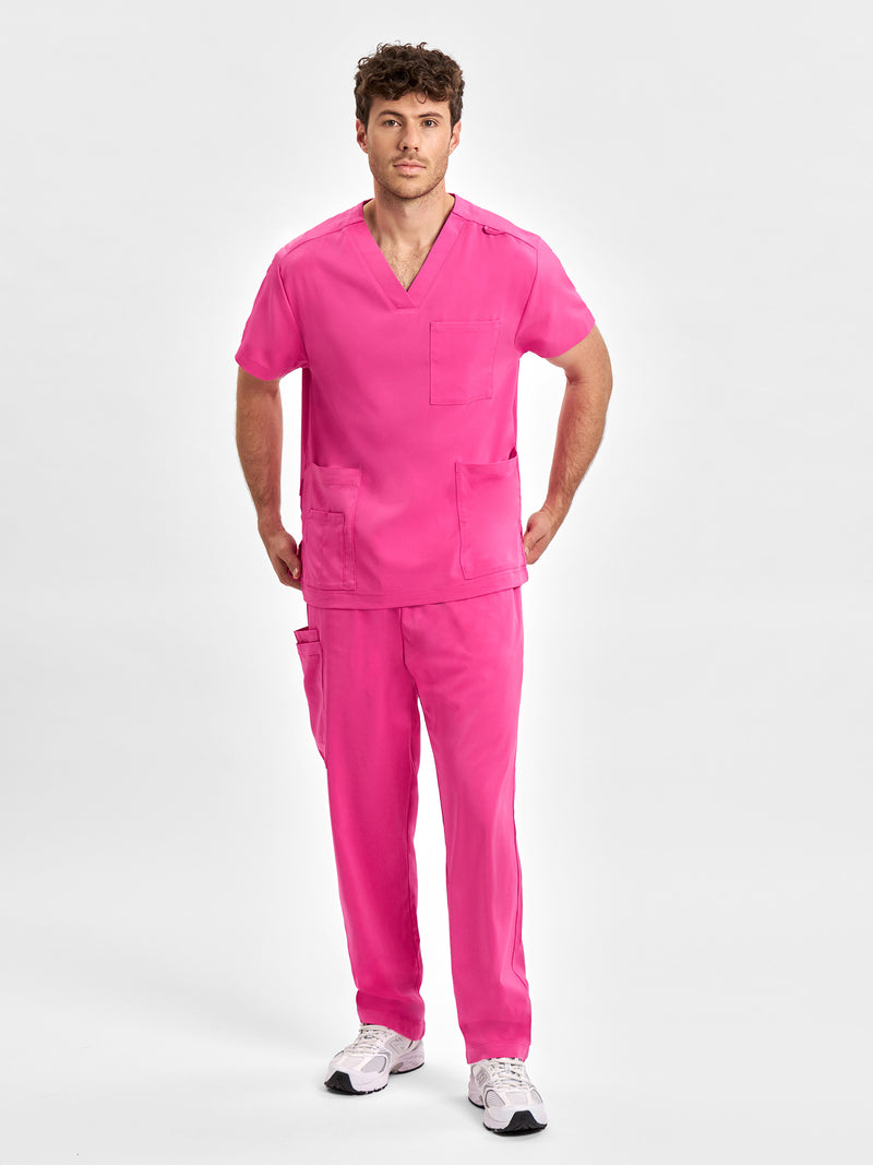 Inaura Pink Unisex Scrub Pant — model view