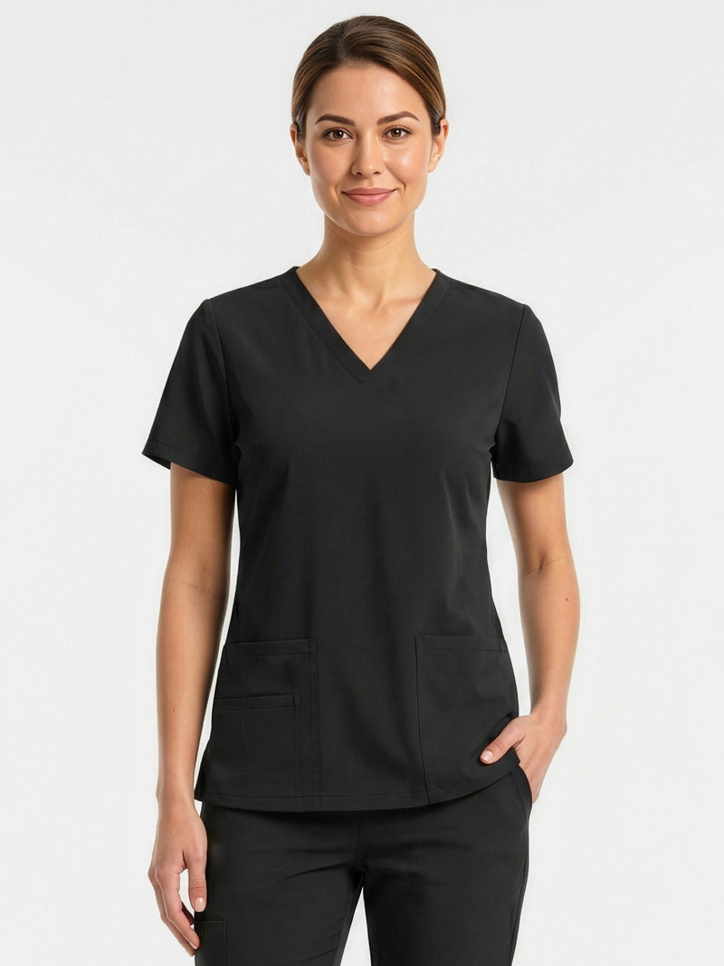 Inaura Tokyo Womens Scrub Top — model view