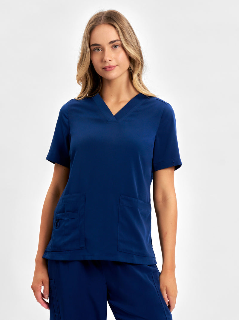 Inaura Avery Womens V-Neck Scrub Top — model view
