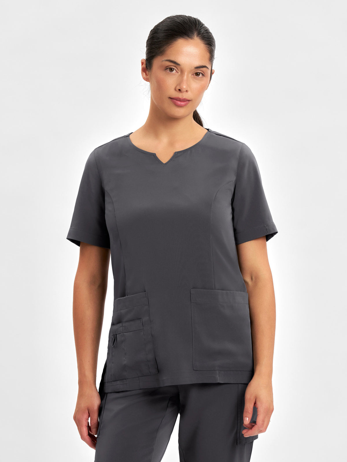 Inaura Avery Womens Round Neck Scrub Top — model view