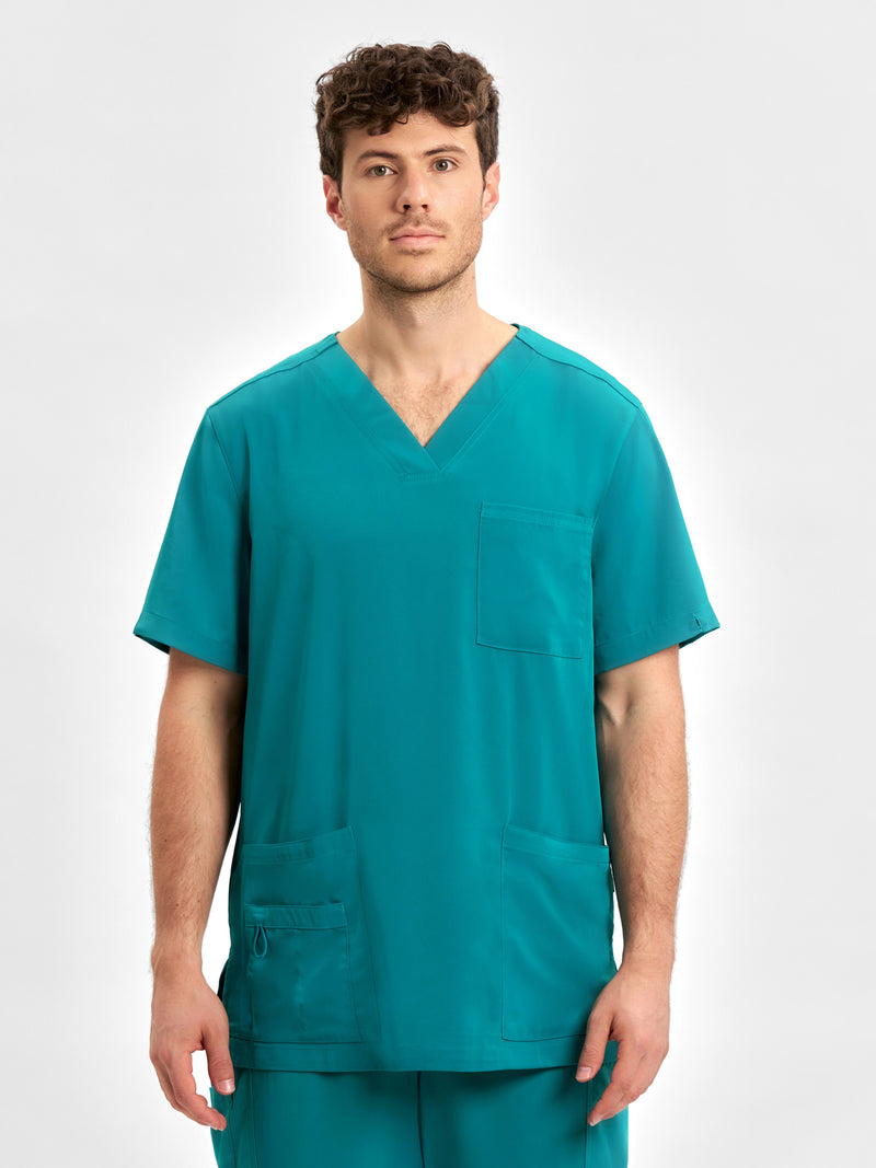 Inaura Avery Mens V-Neck Scrub Top — model view