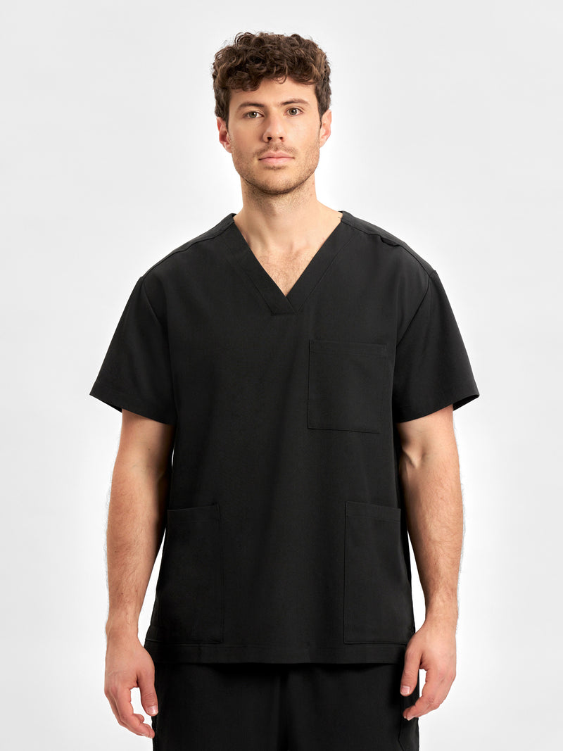 Inaura Pulse Unisex V-Neck Scrub Top — model view