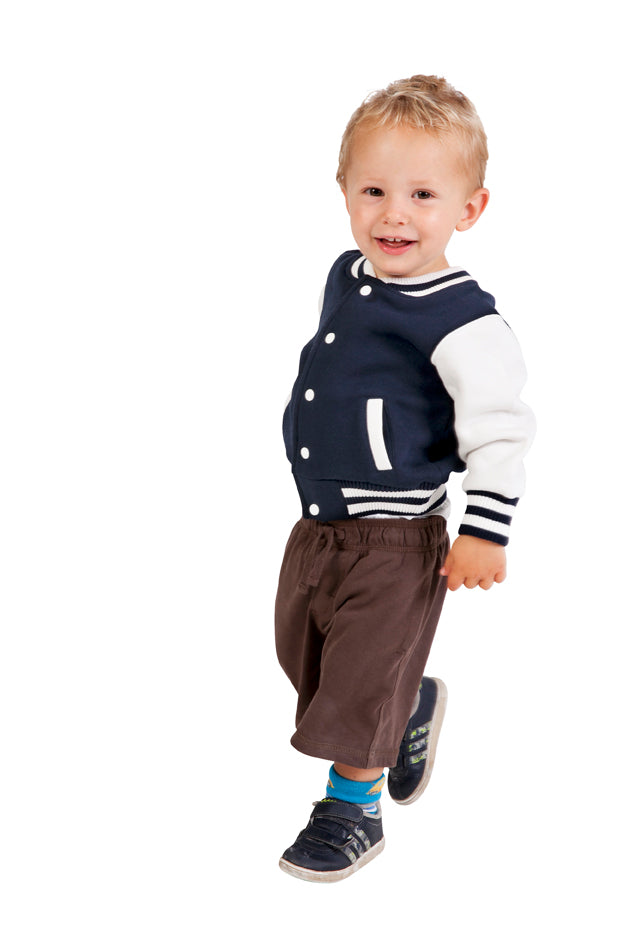 Babies Varsity Jacket in Black/White
