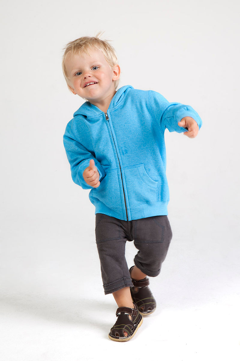 Babies Heather Zip Hoodie in Dark Heather