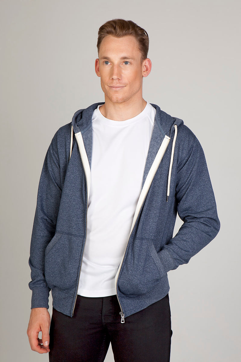 Mens Greatness Heather Zip Hoodie in Black