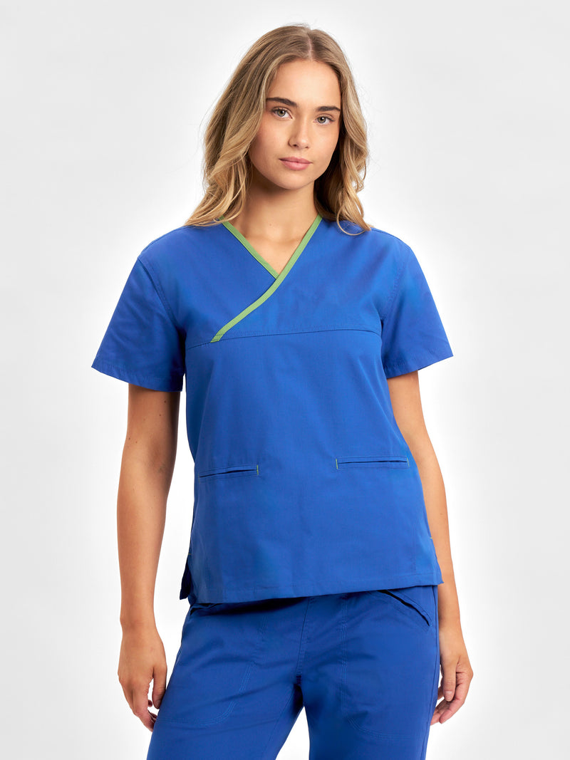 Inaura Classic Womens Contrast Scrub Top — model view