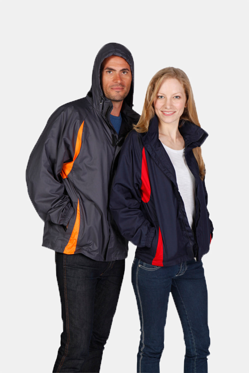 Mens Shower Proof Sportech Nylon Jacket in Black/Gold