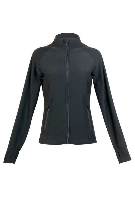 Womens AVA Nylon/Spandex Jacket in Black
