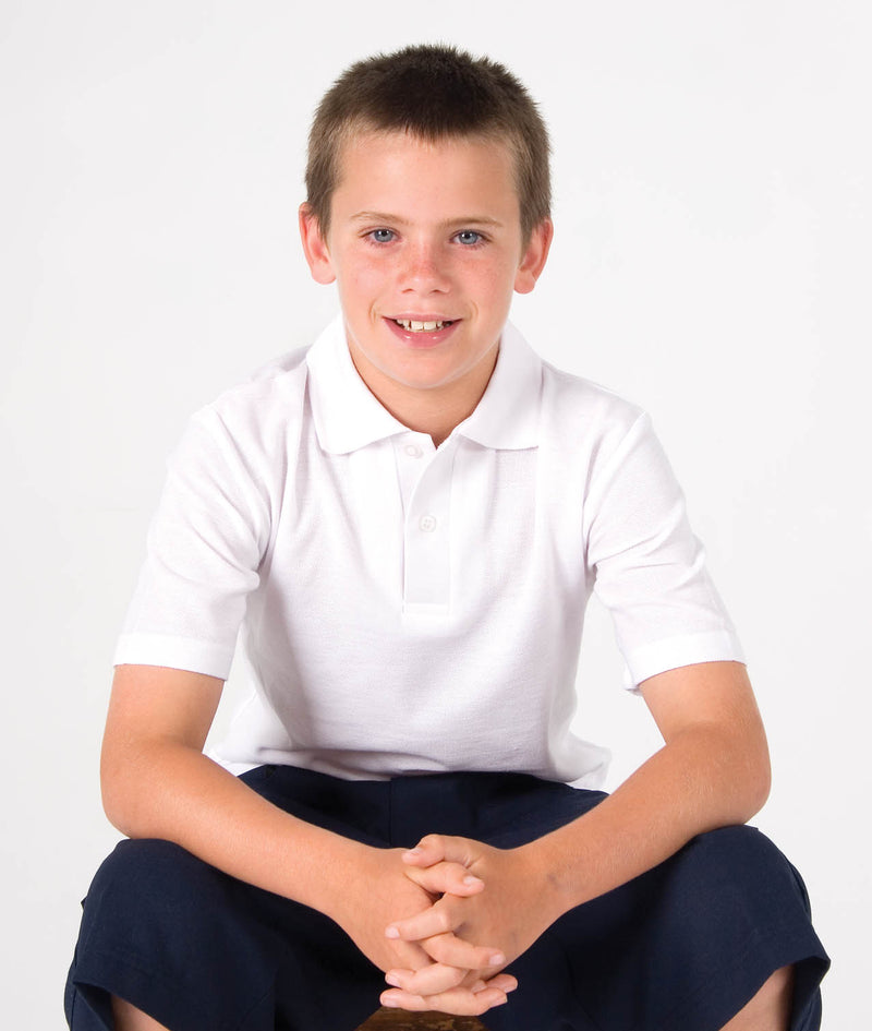 Kid's Pique Polo in Black