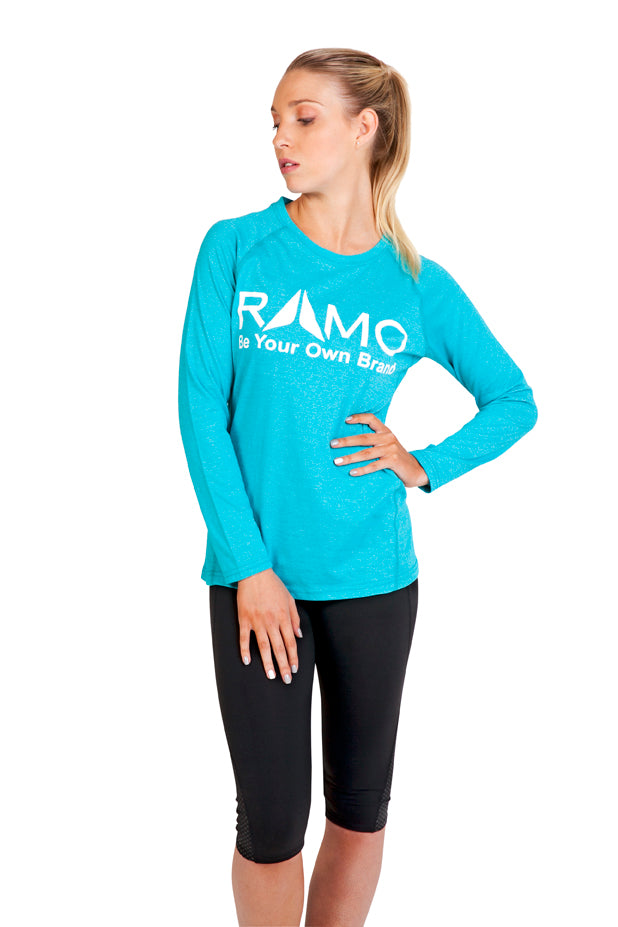 Womens Greatness Heather Long Sleeve T-shirt in Black