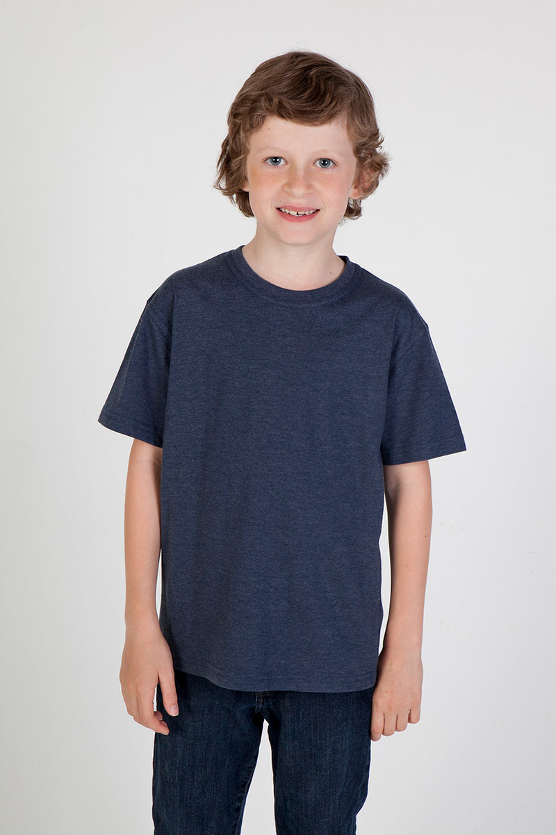Kids Marl Crew Neck T-shirt in Azure Marl