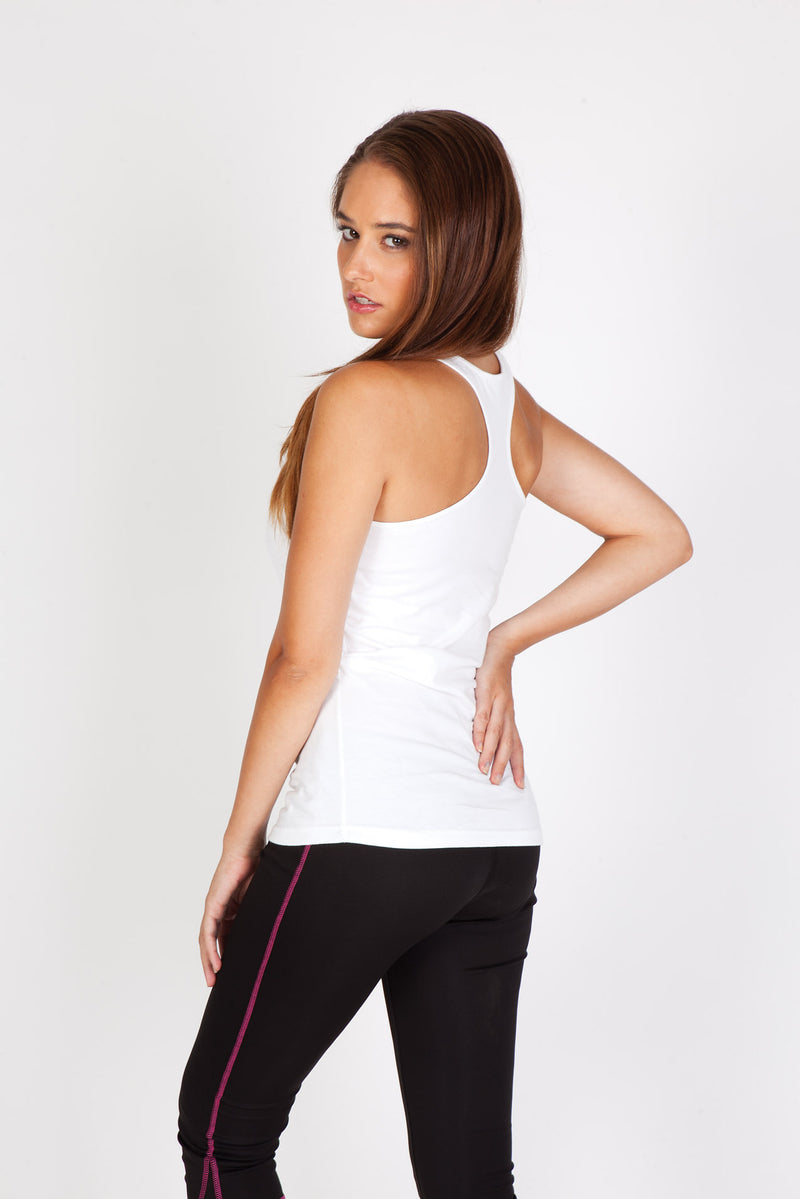 Womens Tback Singlet in Black