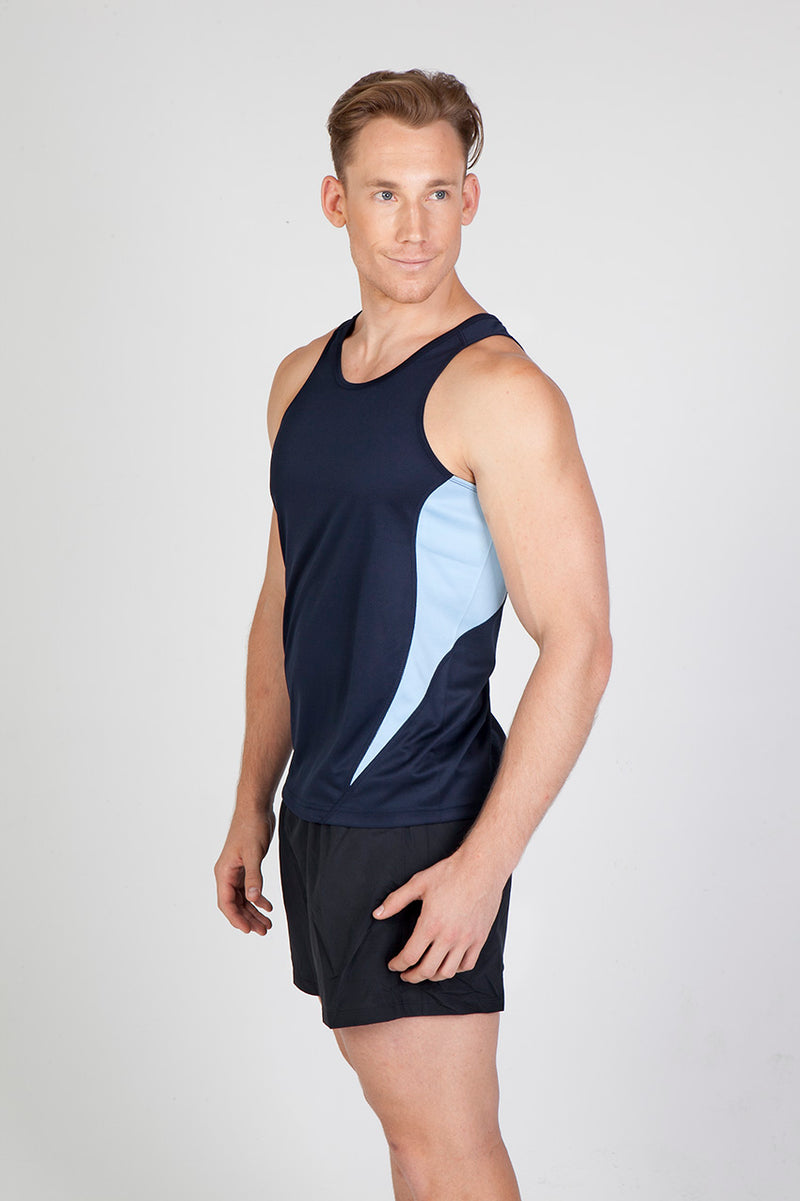 Mens Accelerator Cool Dry Singlet in Black/Black