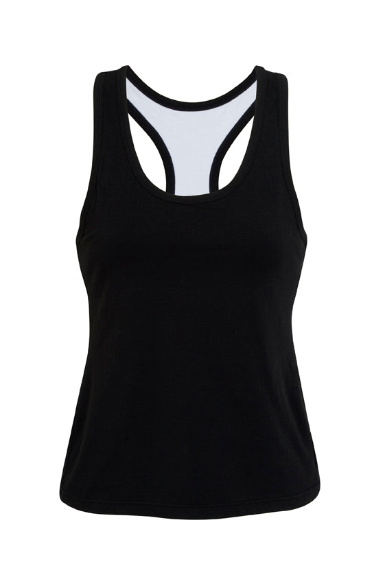 Womens Self Brassiere Singlet in Black