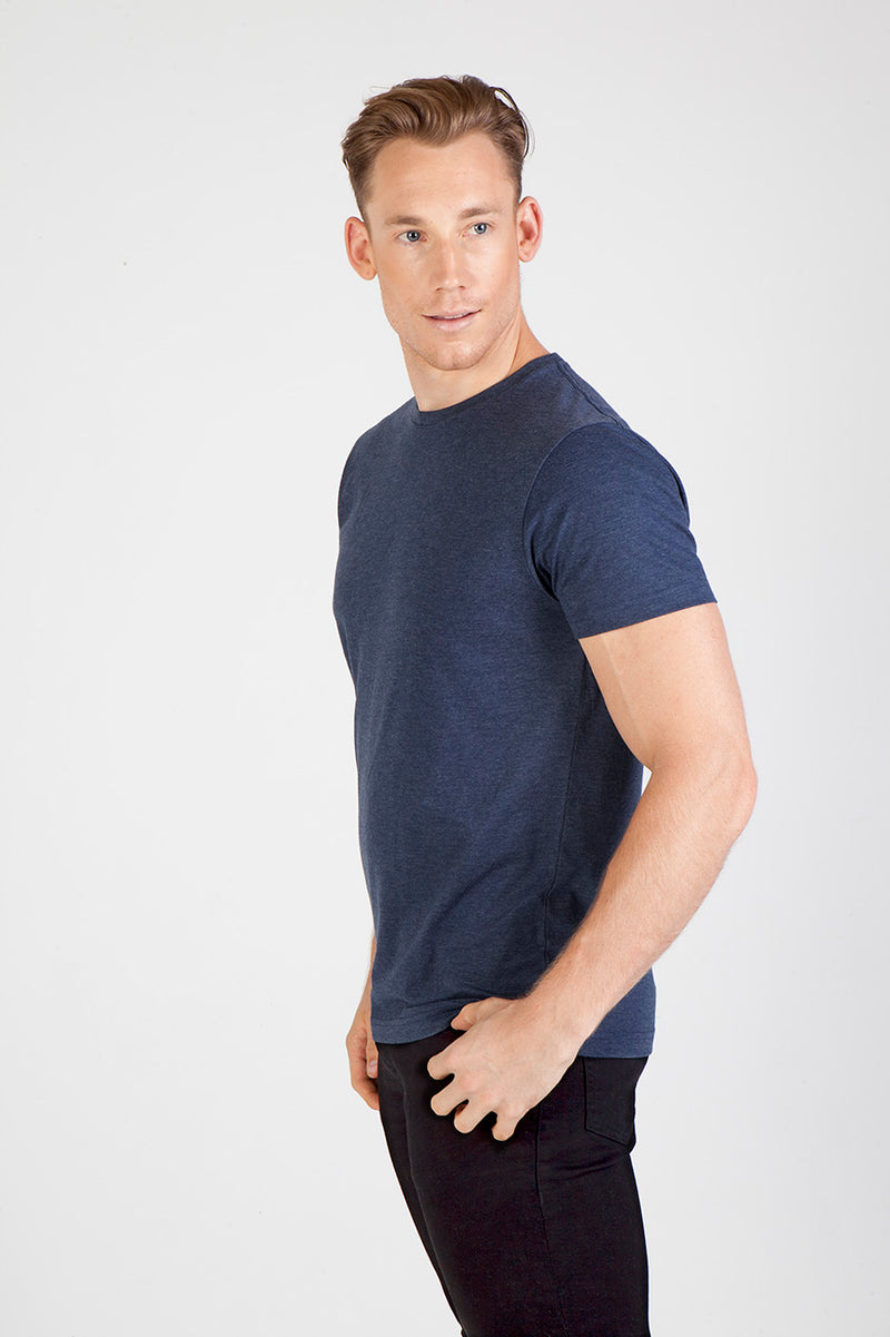 Men's / Unisex Marl Crew Neck T-shirt in Azure Marl