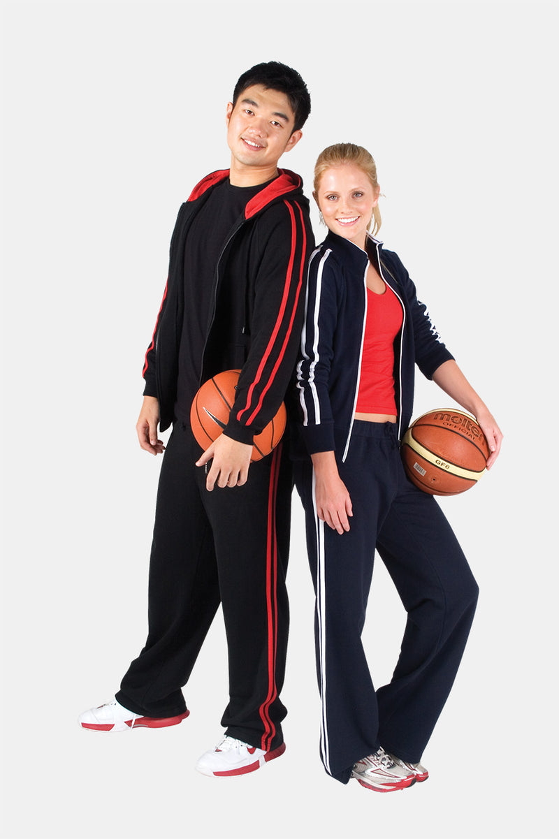 Womens Striped Track Pants in Black/Gold