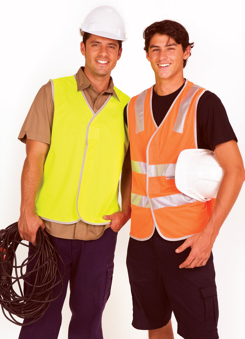 100% Polyeter Vest with 3M reflective tape in Orange