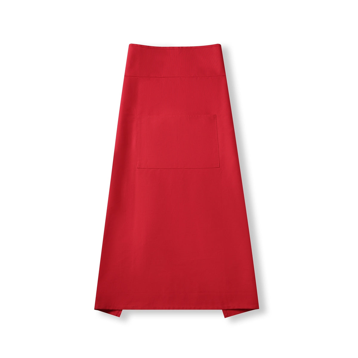 Long Waist Apron - 100% Cotton Canvas - Red front