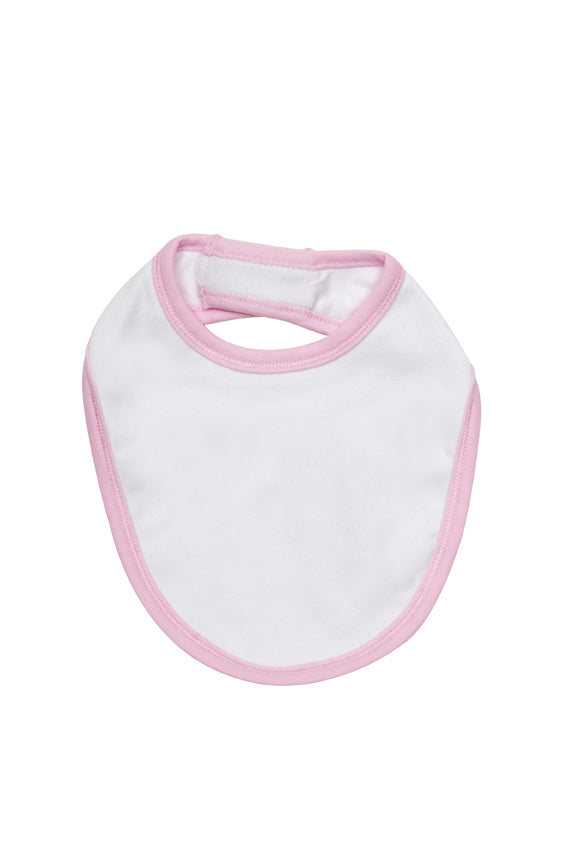 Baby Contrast Bib - White/Pink front