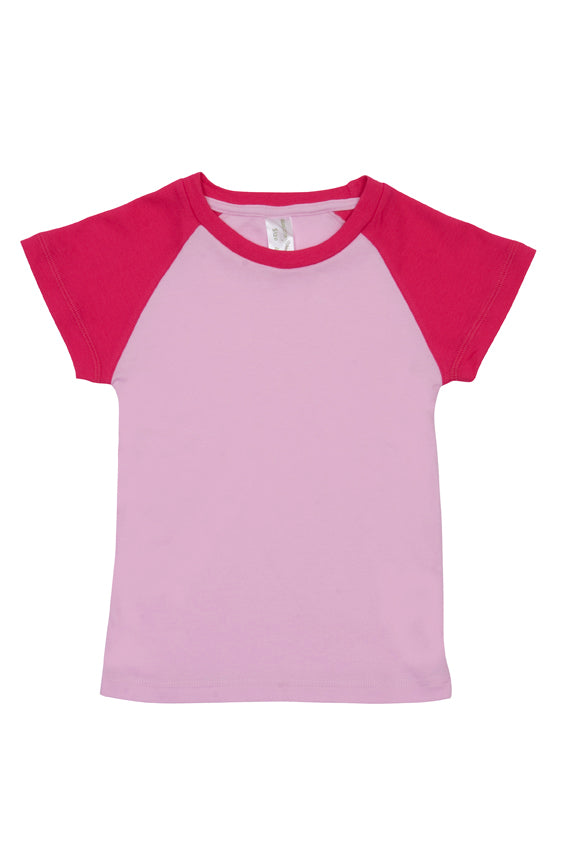Babies Raglan T-shirt in Pink/Hot Pink