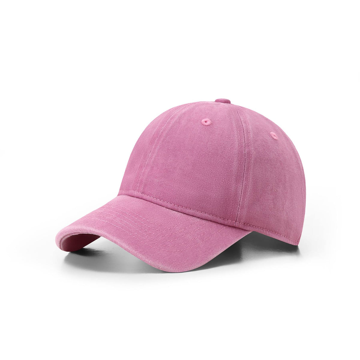 280GSM Cotton Drill Washed Unstructured Caps - Coolpink Faded front