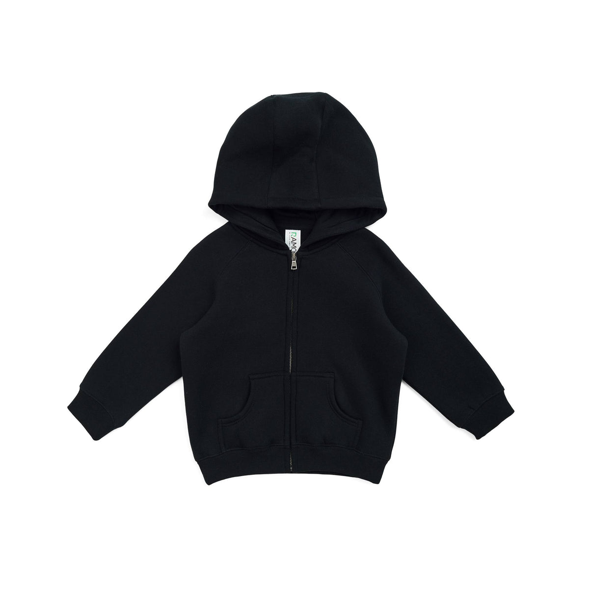Babies Cotton Care Kangaroo Zip Pocket Hoodie in Black