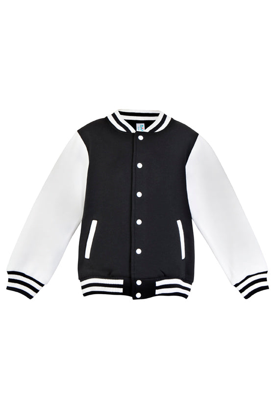 Babies Varsity Jacket in Black/White
