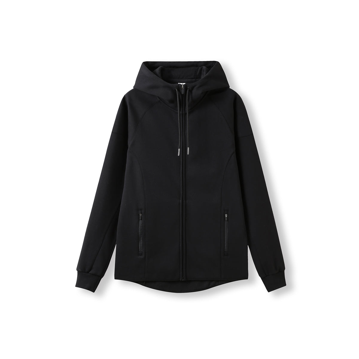 Womens/junior 320gsm Soft cotton/bonded polar fleece Hoodie in Black