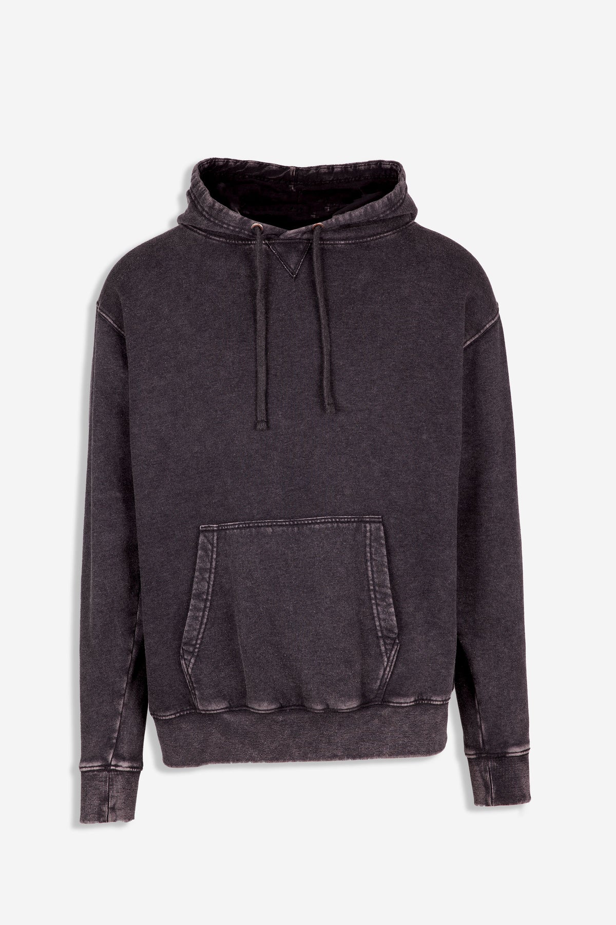 Men's Stone Wash Fleece Hoodie in Black