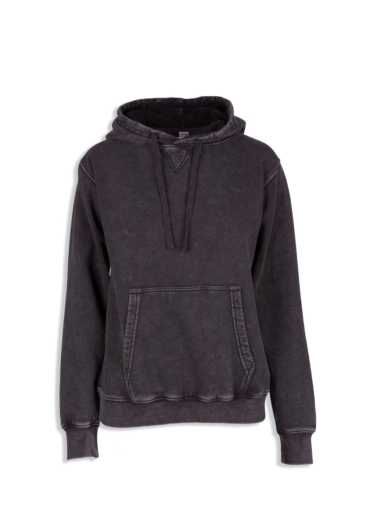 Womens'/Junior's Stone Wash Fleece Hoodie in Black