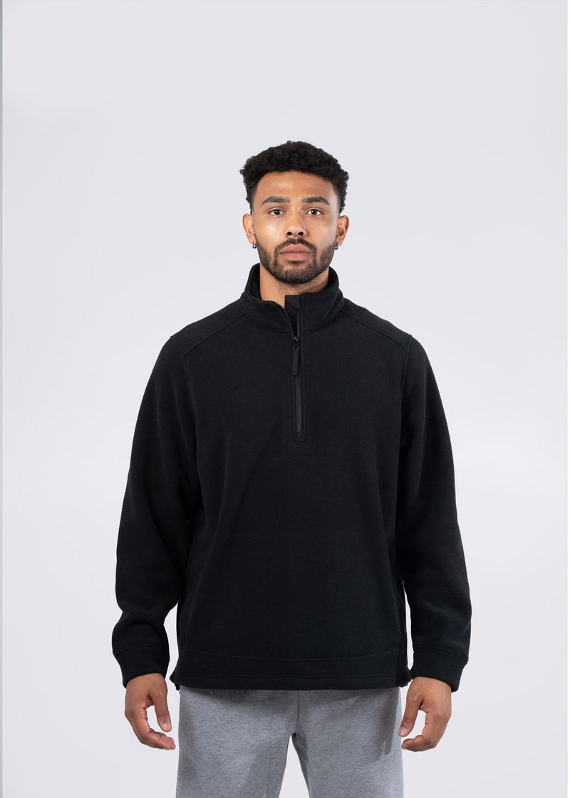 320gsm Men's / Unisex Polar Fleece Half Zip Top in Black