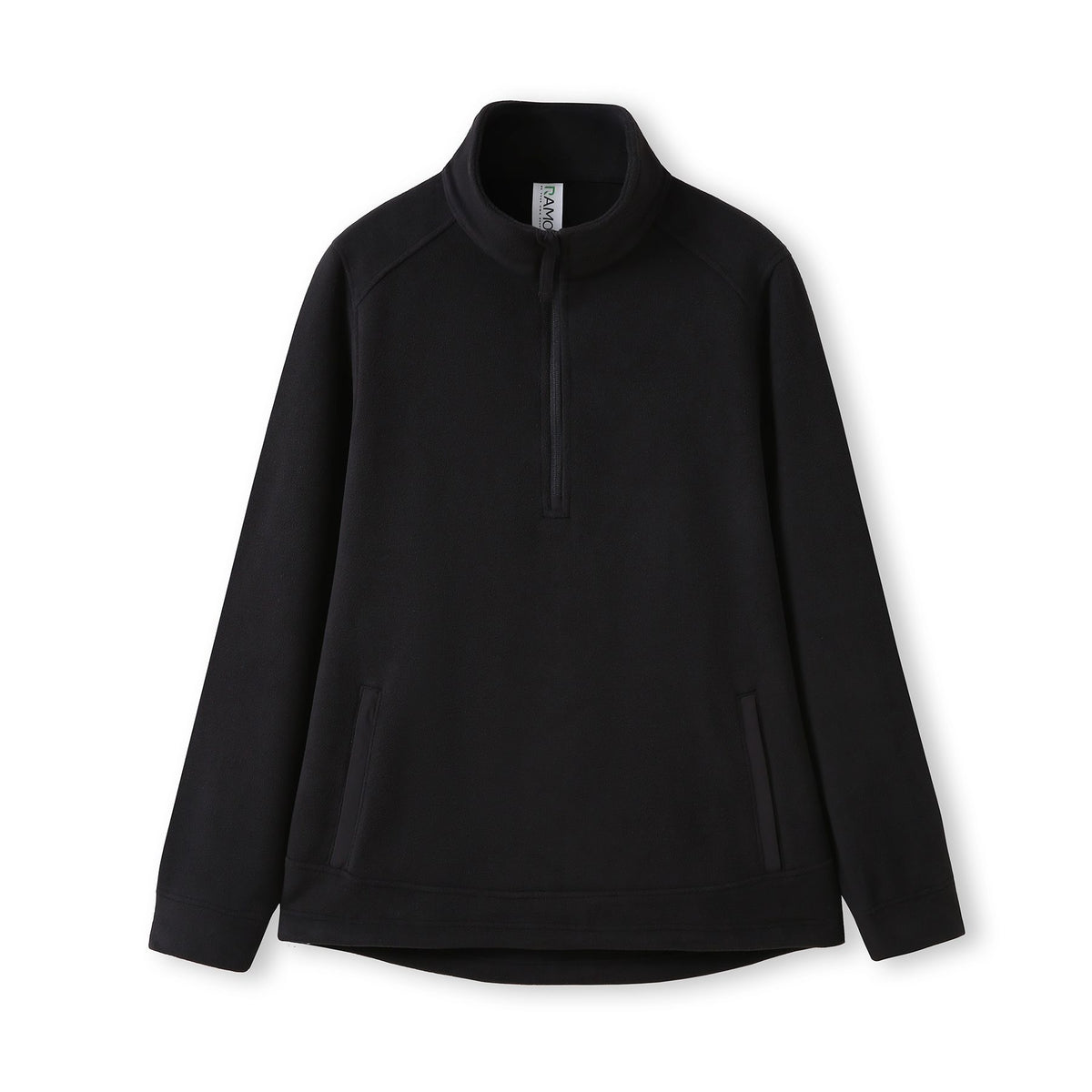 320gsm Men's / Unisex Polar Fleece Half Zip Top in Black