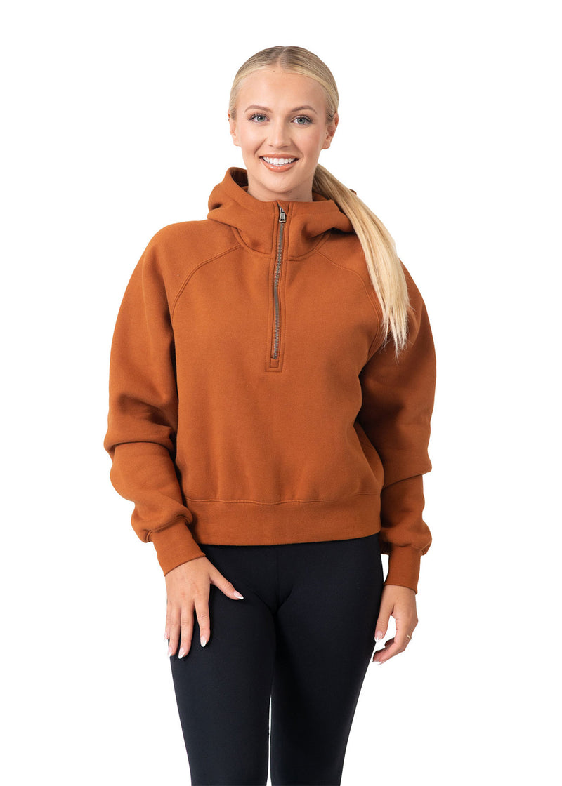 Womens/Girls Cotton Care Half-Zip in Black