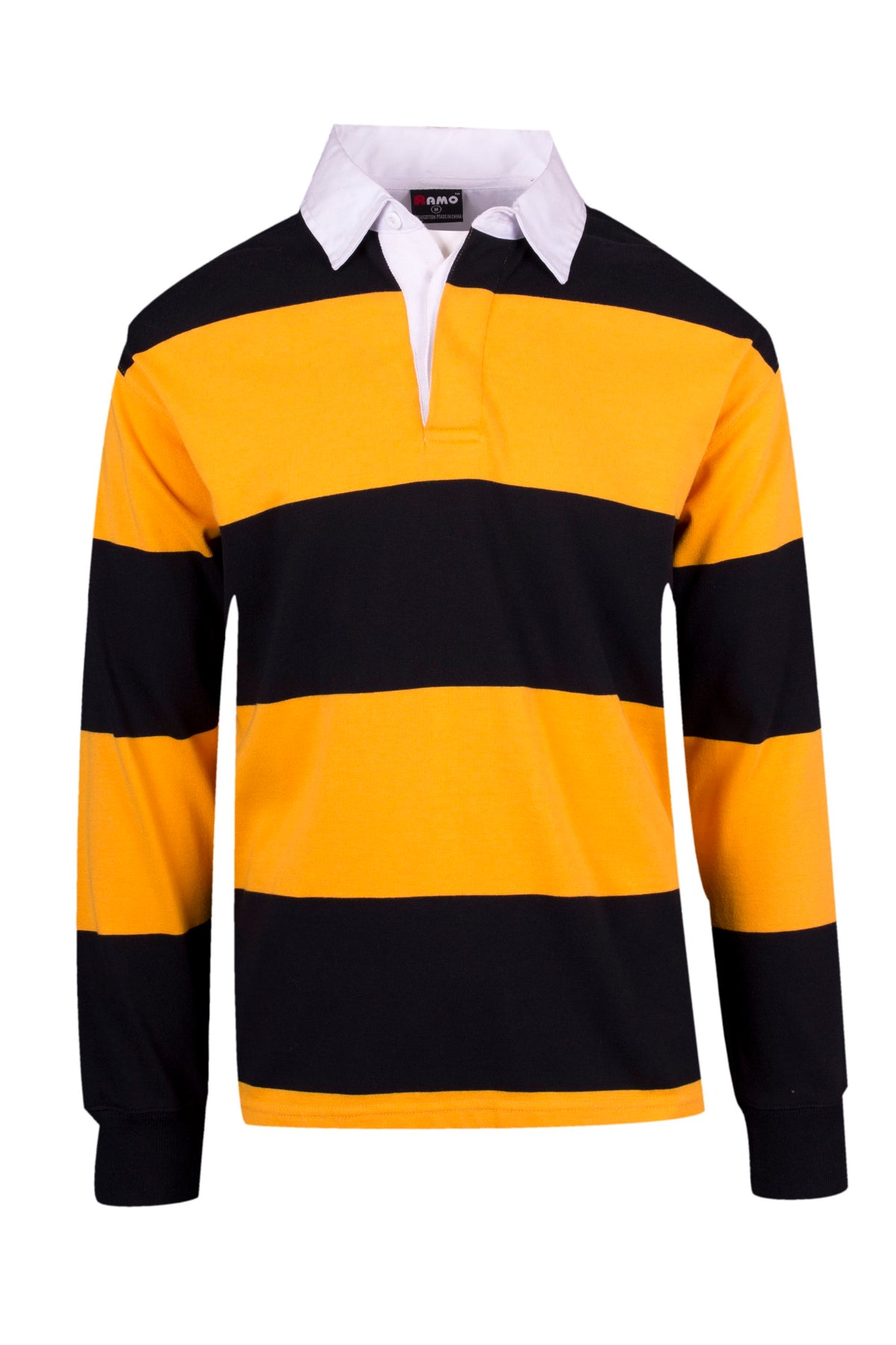 Men's / Unisex Rugby Polo in Black/Gold