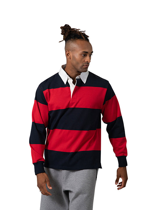 Men's / Unisex Rugby Polo in Black/Gold