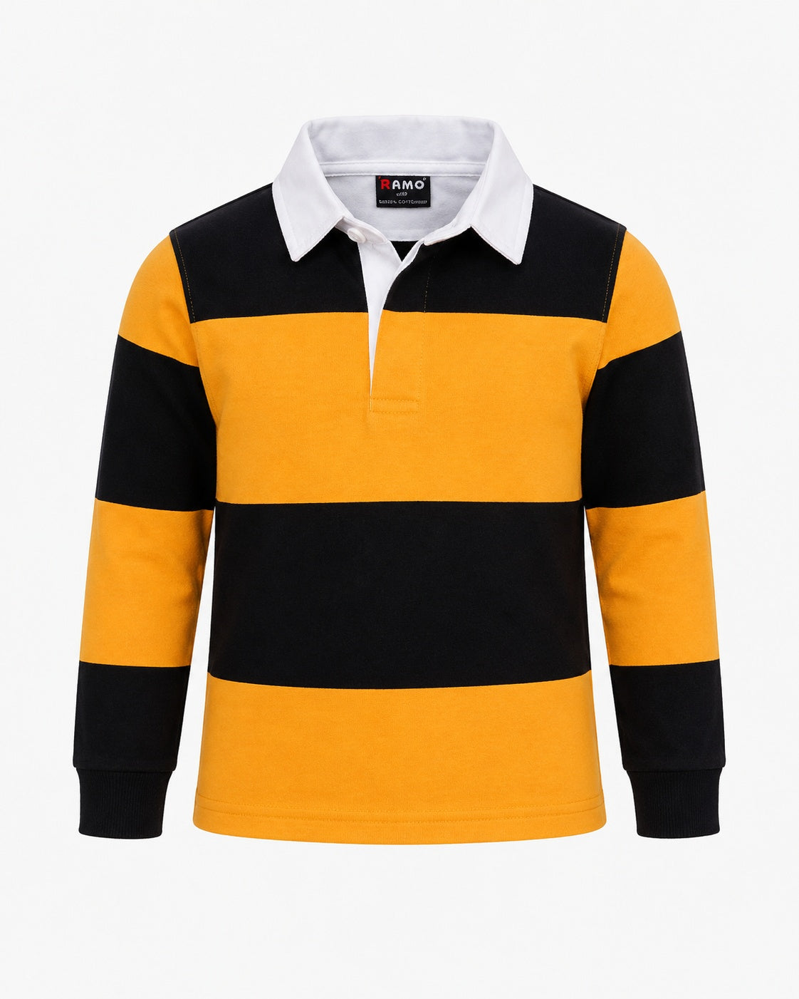 Kid's Rugby Polo Top in Black/Gold