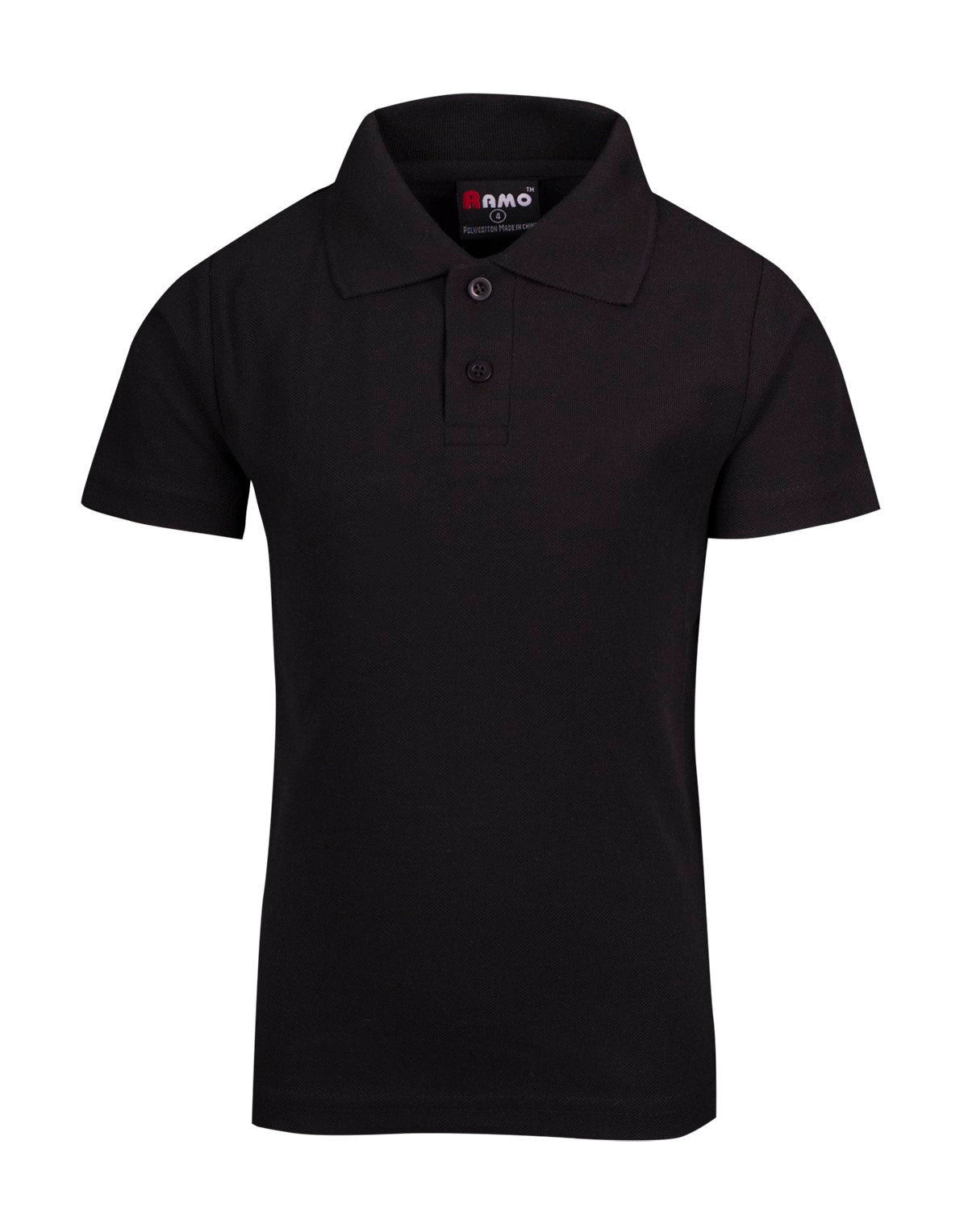 Kid's Pique Polo in Black