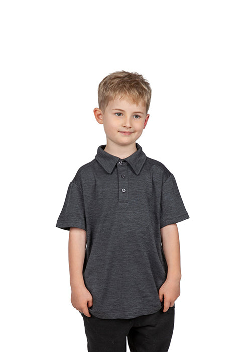 Kid's' Challenger 100% polyester Polo in Azure Marl