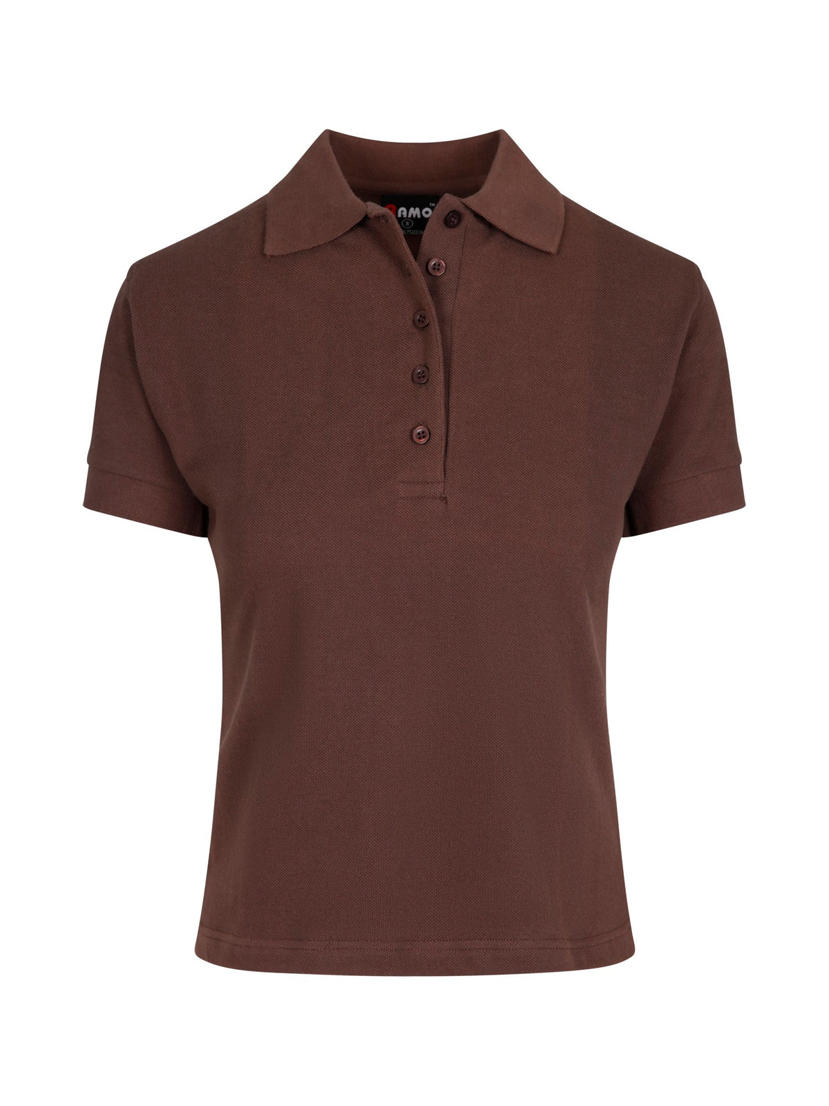 Women's Cotton Pigment Dyed Polo in Brown