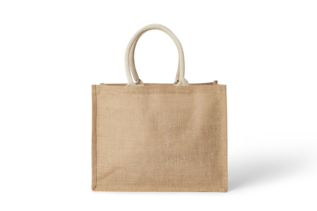 Jute Bag — Natural — front (RAMO BG008J)