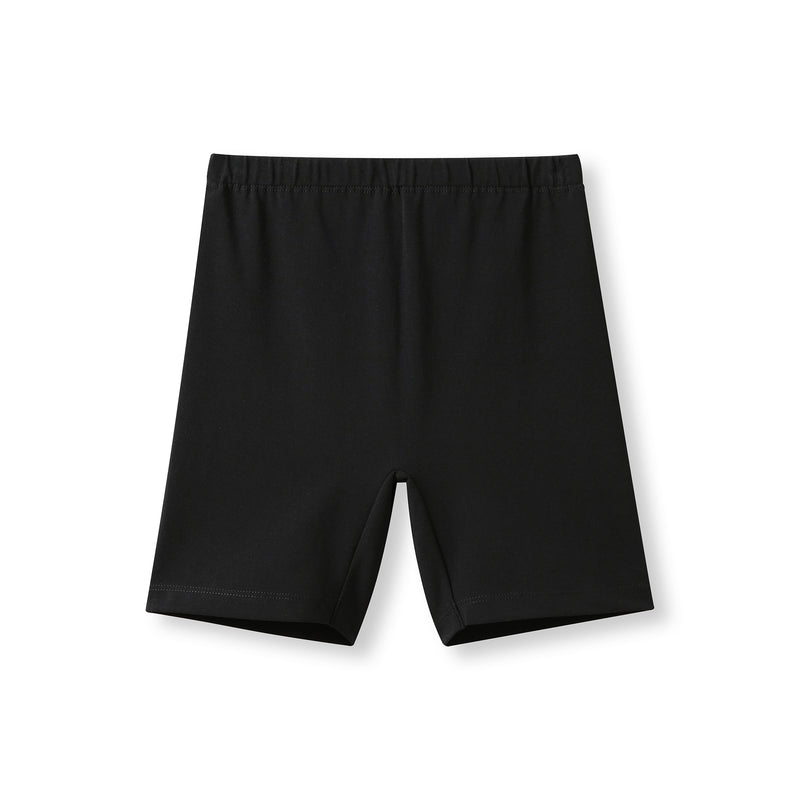 Girl's Cotton Spandex Shorts - Black front
