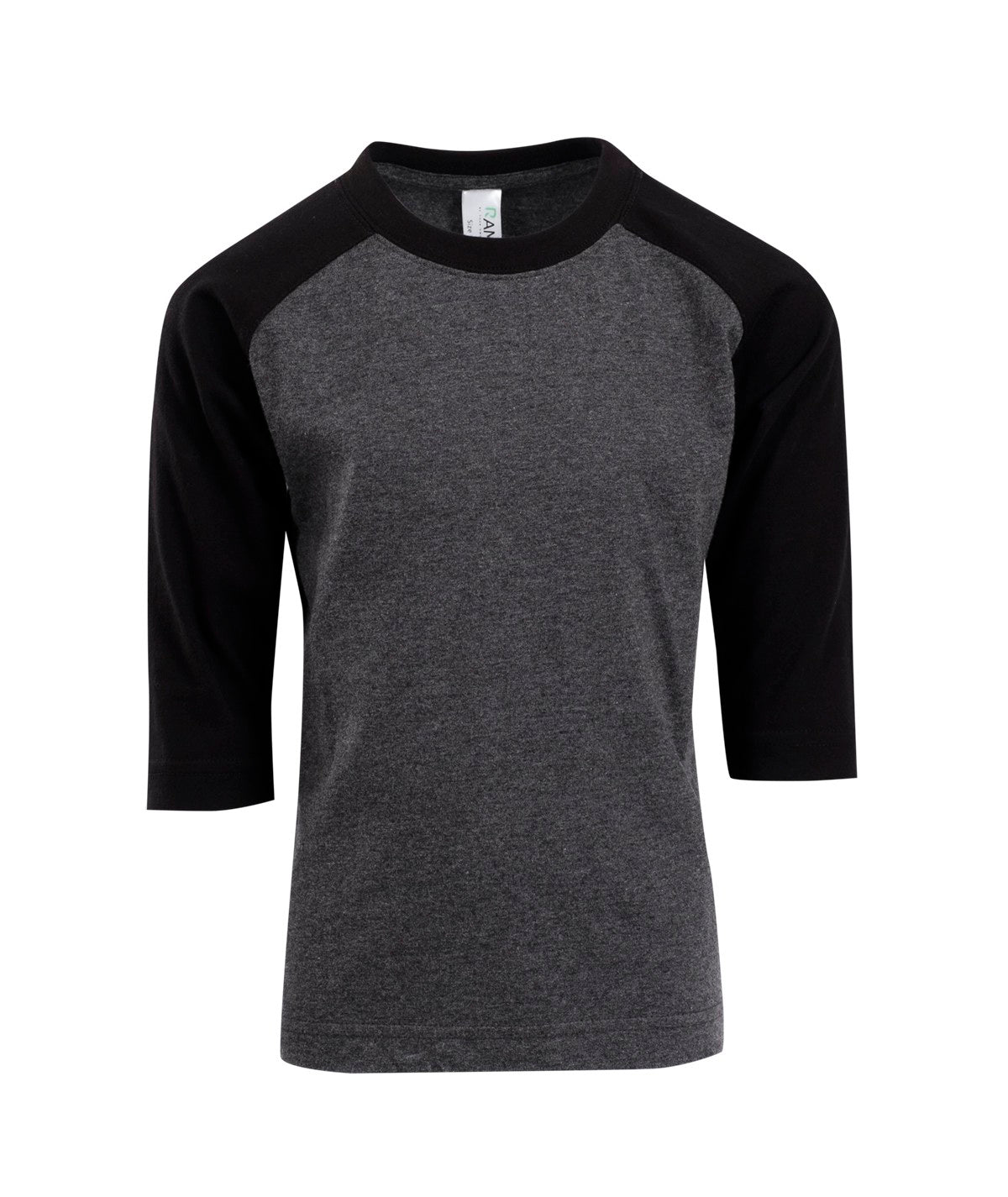 Kids 3/4 Raglan Sleeve T-shirt in Dark Marl/Black