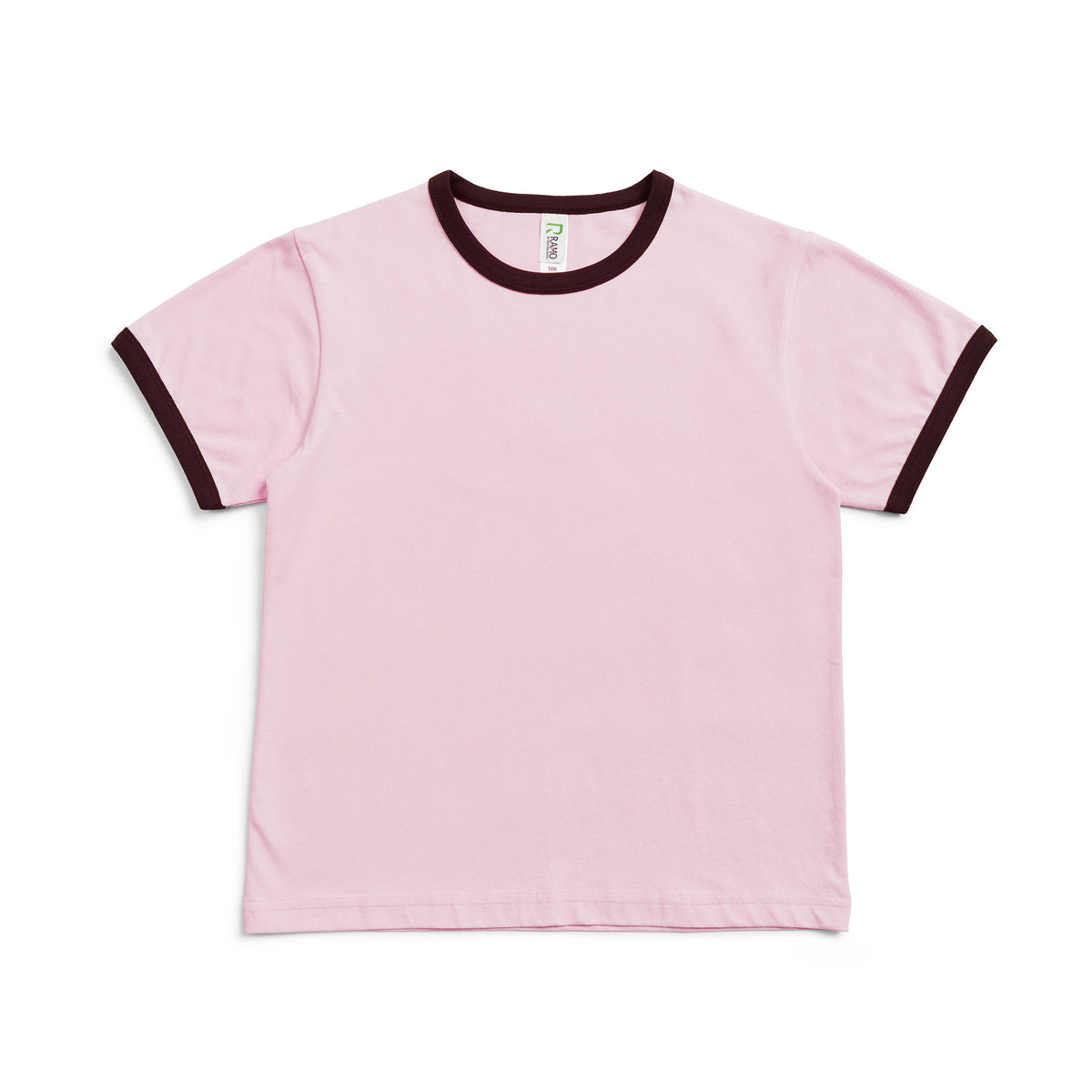 Kids' Ringer Tee in Pink/Brown