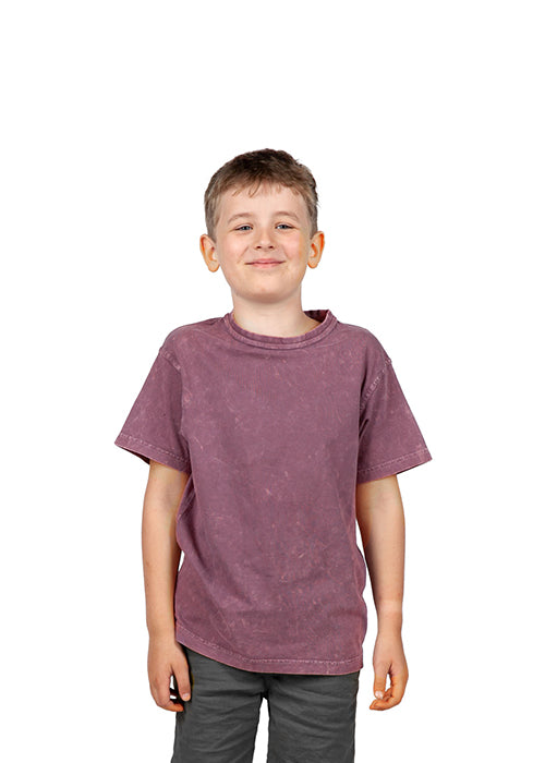 Kid's Stone Wash T-shirt in Black