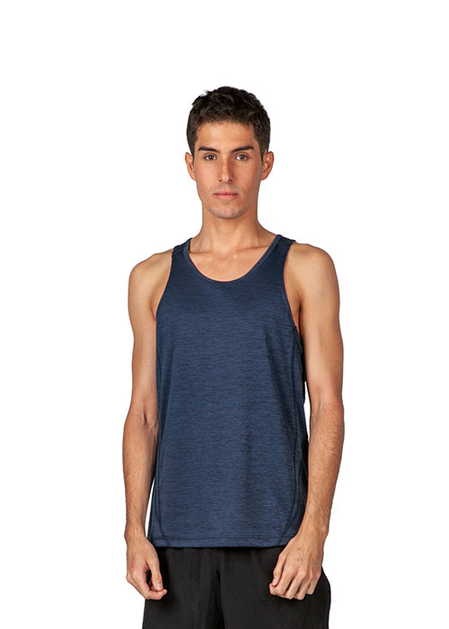 Men's Challenger 100% polyester Singlet in Azure Marl
