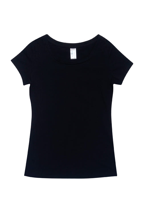Womens Cotton/Spandex T-shirt in Black