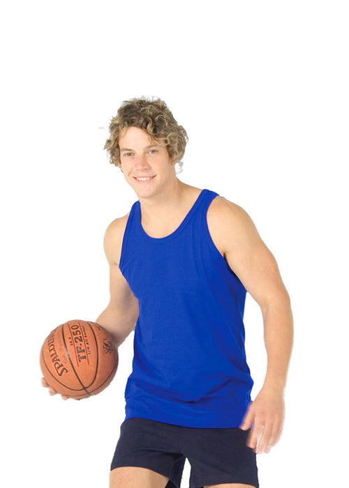 Men's Cotton Singlet in Black