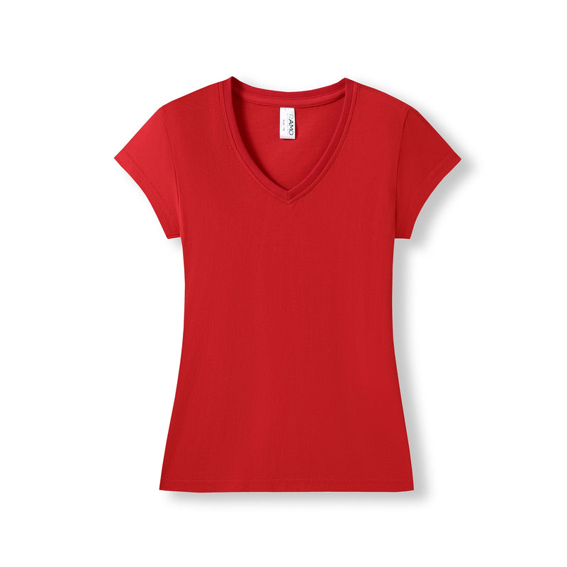Women's V-neck T-shirt - Red front